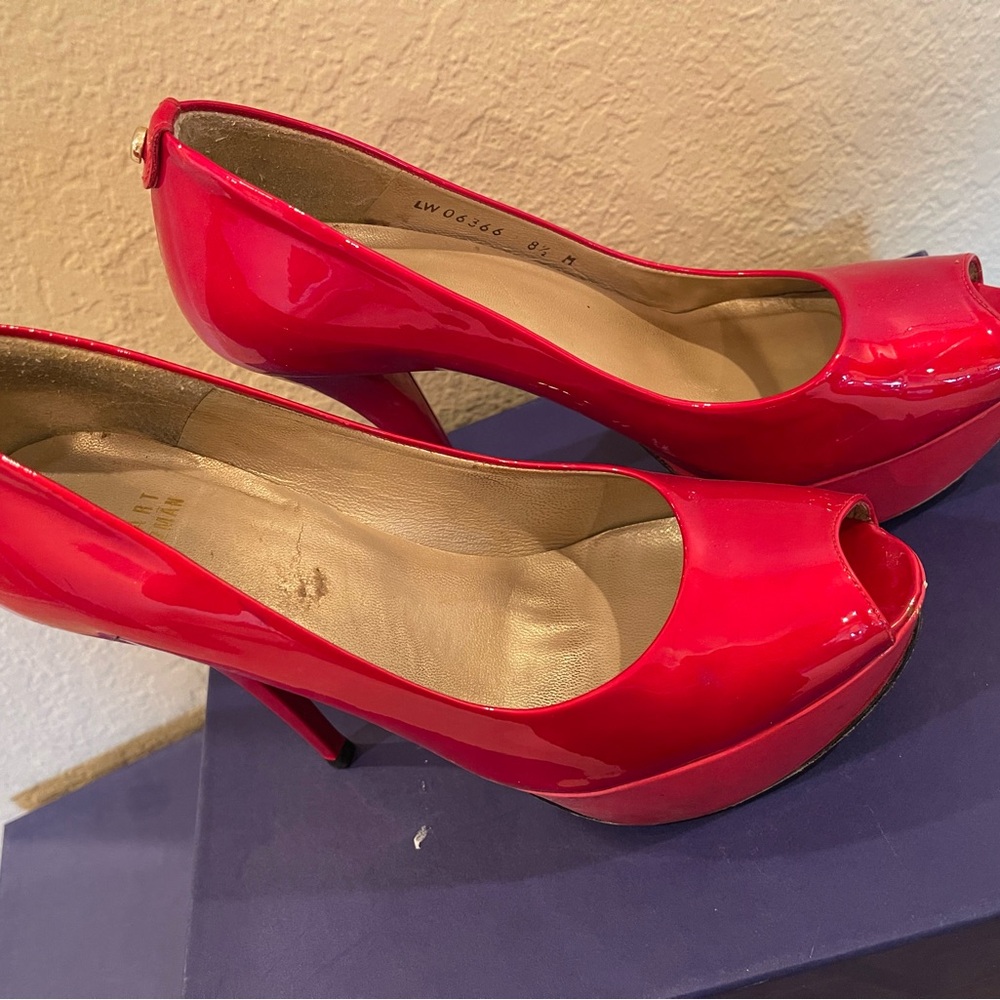 Stuart Weitzman Red Stiletto Heels Classic Pumps